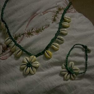 Handcrafted Shell Necklace and Bracelet Set